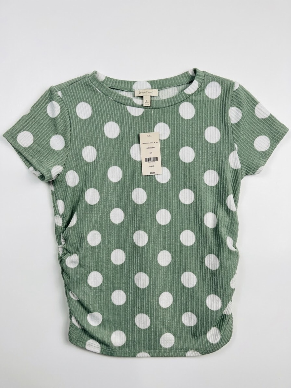 Willow and Root Sage Green Polka Dot Short Sleeve Tee